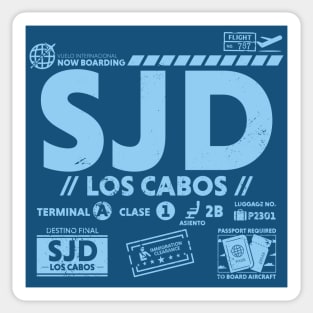 Vintage Los Cabos SJD Airport Code Travel Day Retro Travel Tag Mexico Sticker